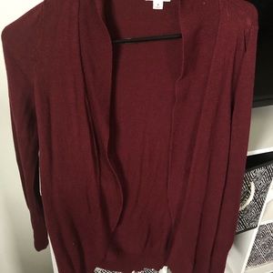 Red cardigan
